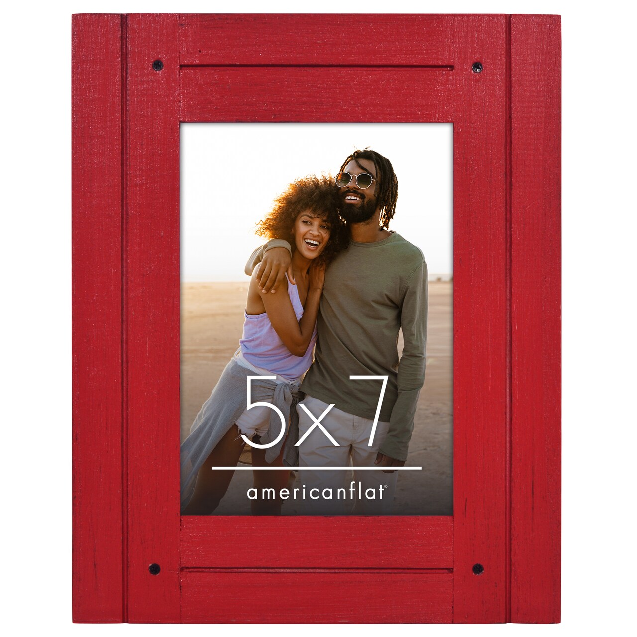 Americanflat Picture Frame - Rustic Picture Frame with Textured Engineered Wood, Shatter Resistant Glass and Easel Back - Horizontal and Vertical Display
